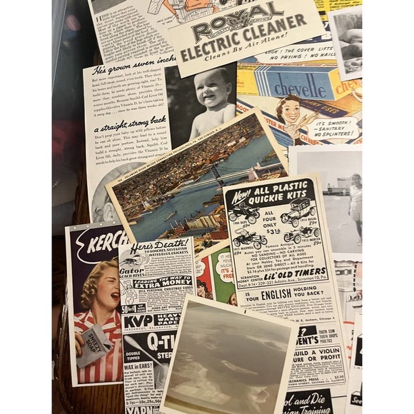 Huge 50+ Pc Vintage Ephemera Lot B&W Photos Advertising Postcards Snapshots Etc - Picture 9 of 16